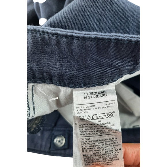 Old Navy Boy's Navy Blue Bootcut Chino Uniform Pants Adjustable Waist Stretch 16 - Picture 7 of 10